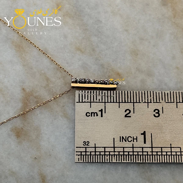 گردنبند طلا خطی نگینی